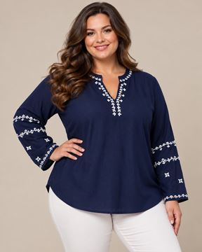 Picture of CASUAL SMART FINE QUALITY BLOUSE WITH EMBROIDERY